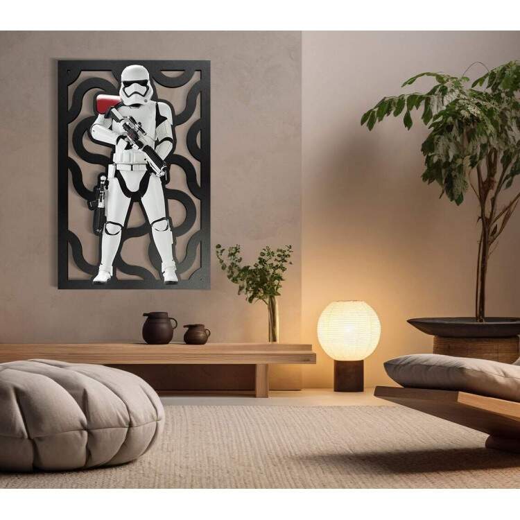 Quadro Decorativo Vazado de MDF Stormtrooper