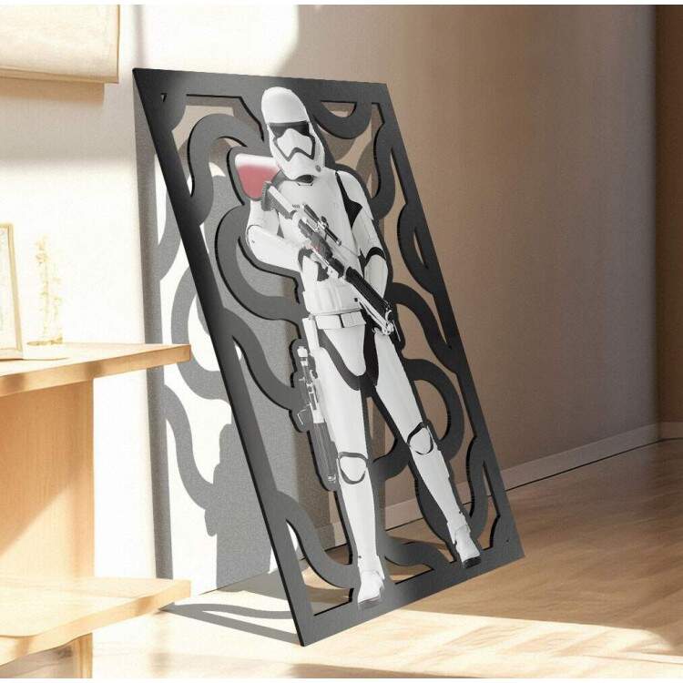 Quadro Decorativo Vazado de MDF Stormtrooper