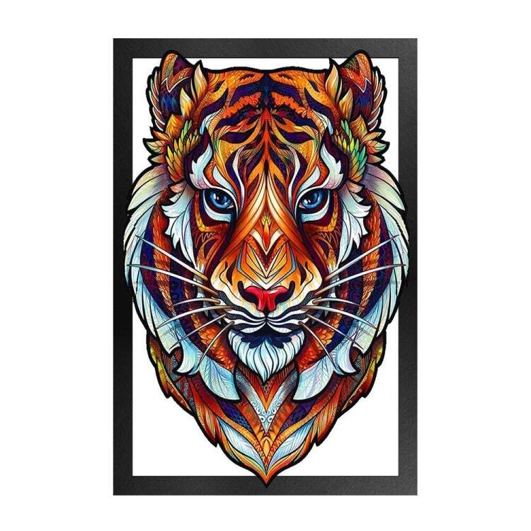 Quadro Decorativo Vazado de MDF Tigre com Detalhes