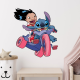 Adesivo de Parede Lilo e Stitch na Motocicleta Rosa