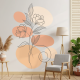 Adesivo de Parede Flores Boho em Laranja e Bege Boho
