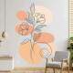 Adesivo de Parede Flores Boho em Laranja e Bege Boho