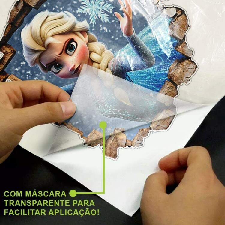 Adesivo de Parede Buraco Falso do Personagem Frozen