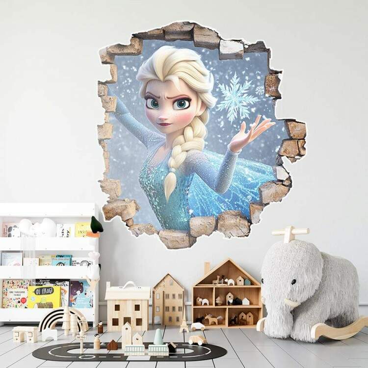 Adesivo de Parede Buraco Falso do Personagem Frozen