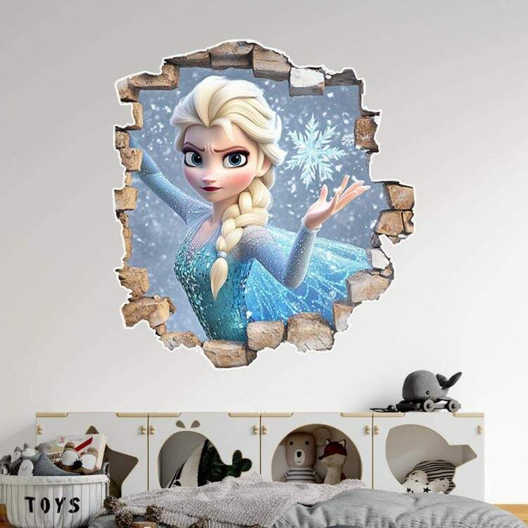 Adesivo de Parede Buraco Falso do Personagem Frozen