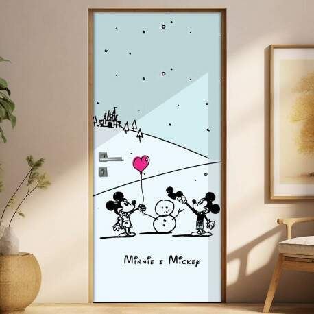 Adesivo para Porta Mickey e Minnie Mouse
