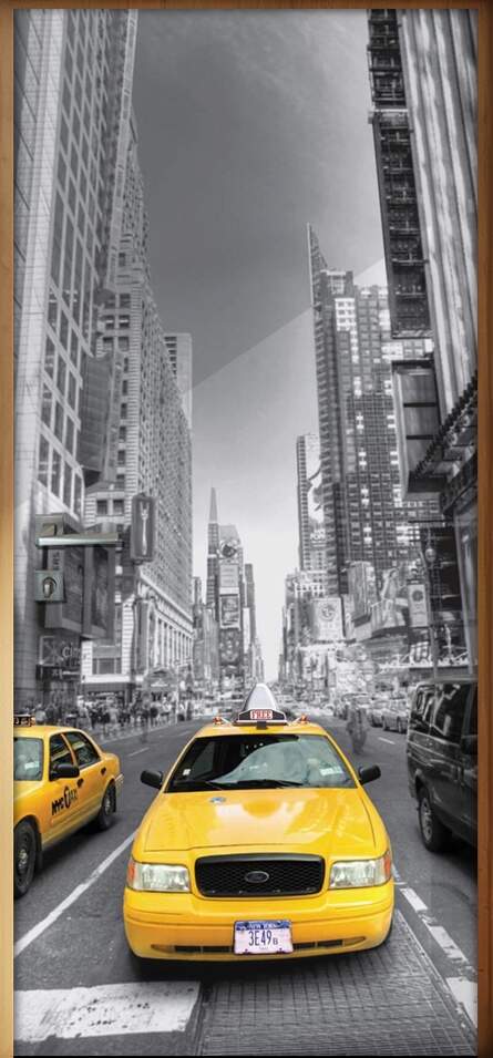 Adesivo para Porta Txi Amarelo New York