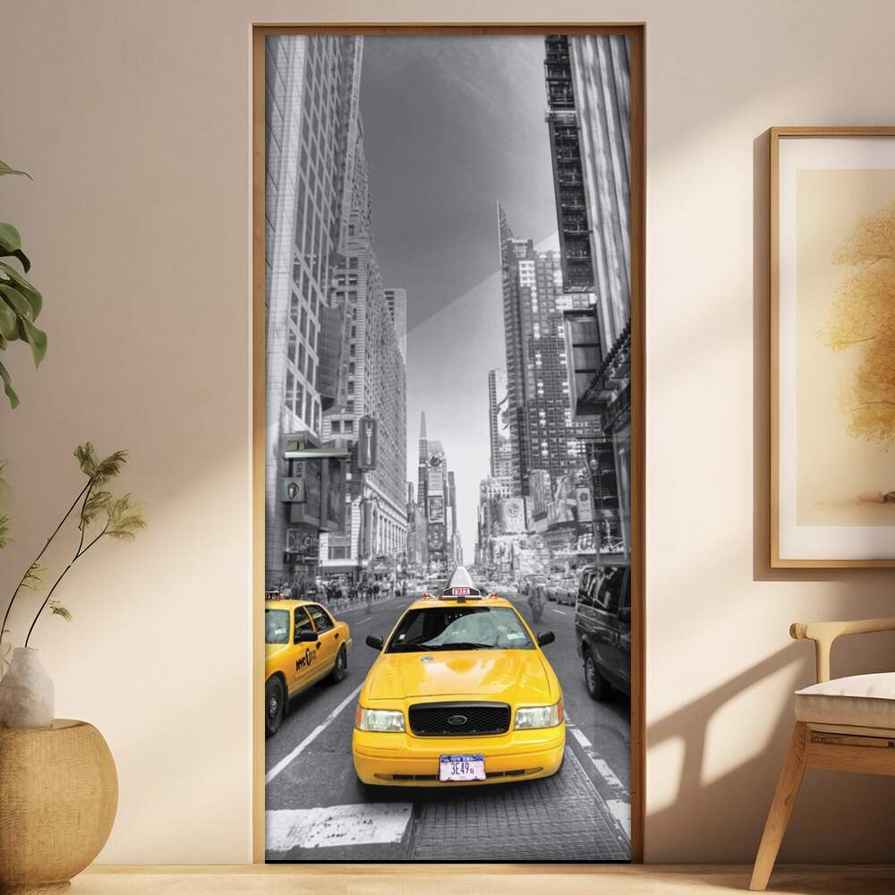 Adesivo para Porta Txi Amarelo New York