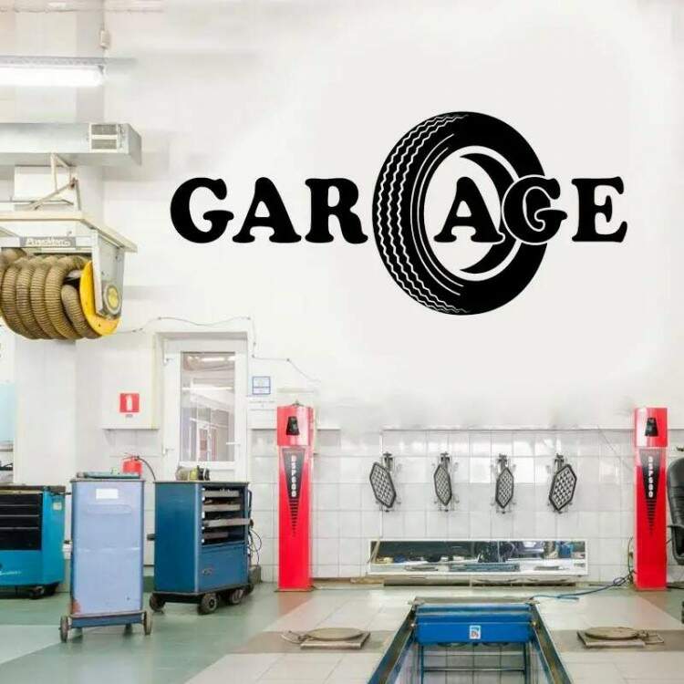 Adesivo de Parede Garage e Pneu - Estilo e Personalidade para Seu Espao 3D