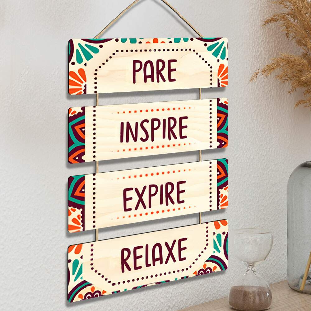 Placa Decorativa Em MDF Pare e Inspire