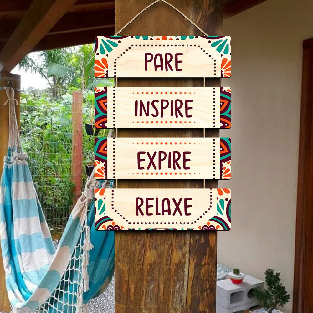 Placa Decorativa Em MDF Pare e Inspire