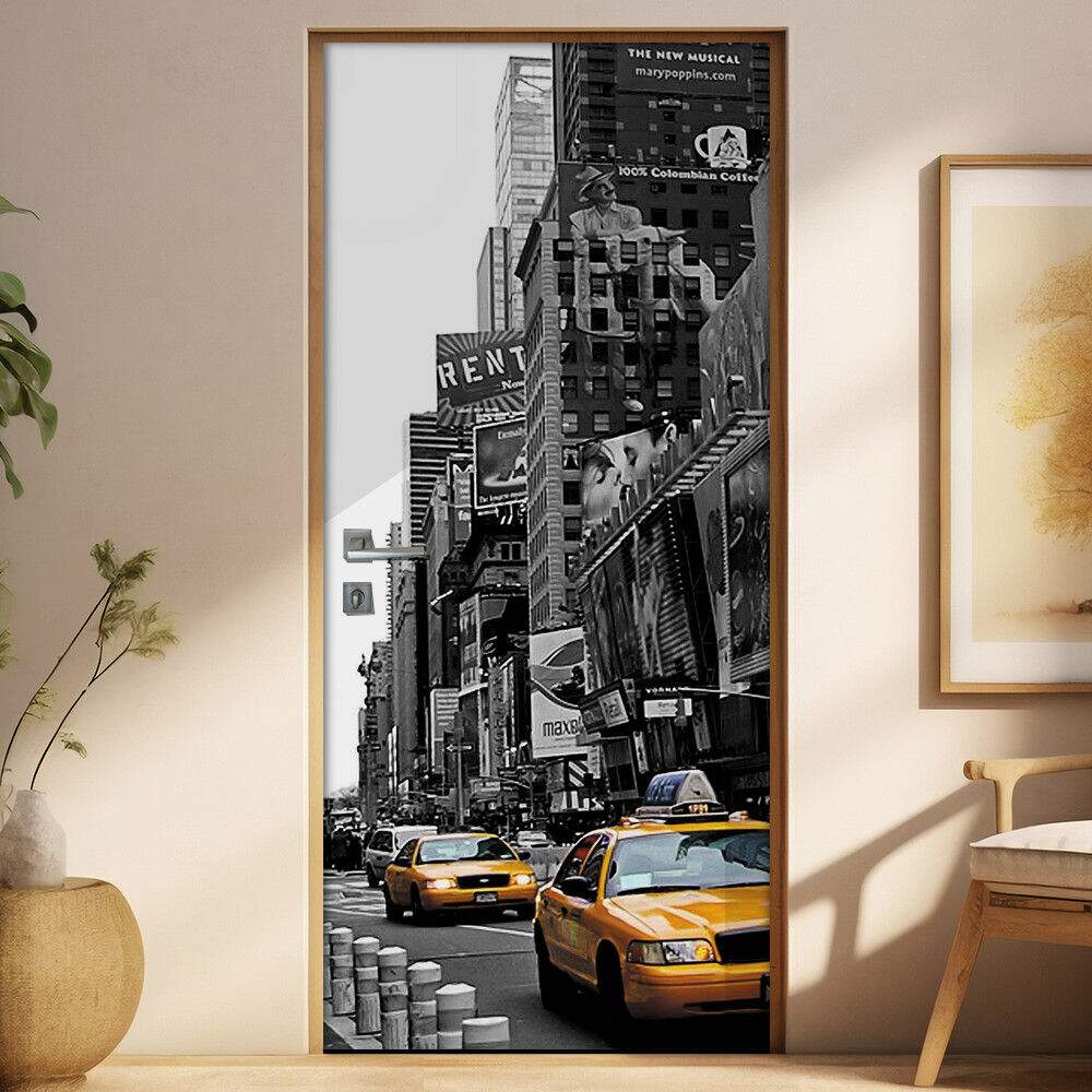 Adesivo para Porta Txi Amarelo New York 3