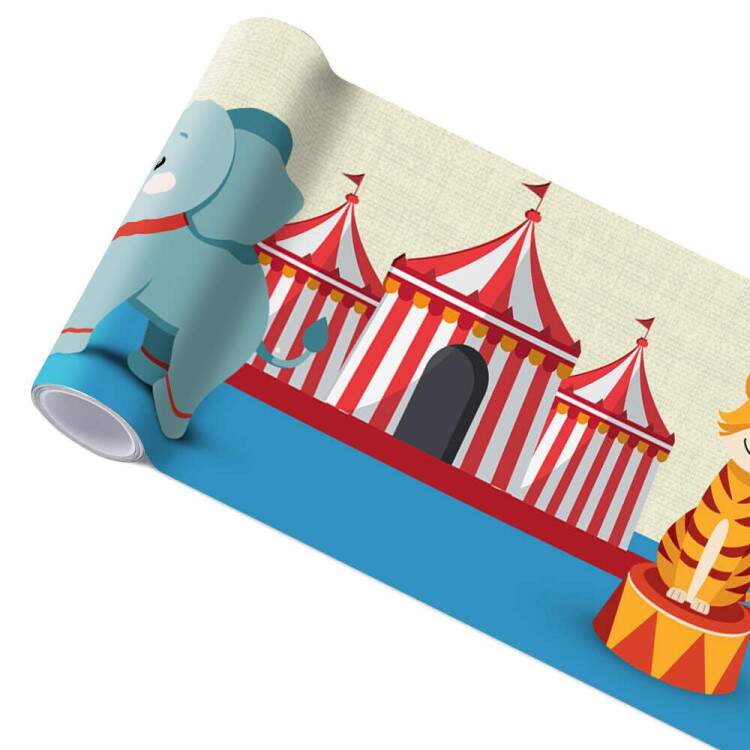 Adesivo de Parede Faixa Tema Circo com Nome Personalizado