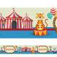 Adesivo de Parede Faixa Tema Circo com Nome Personalizado