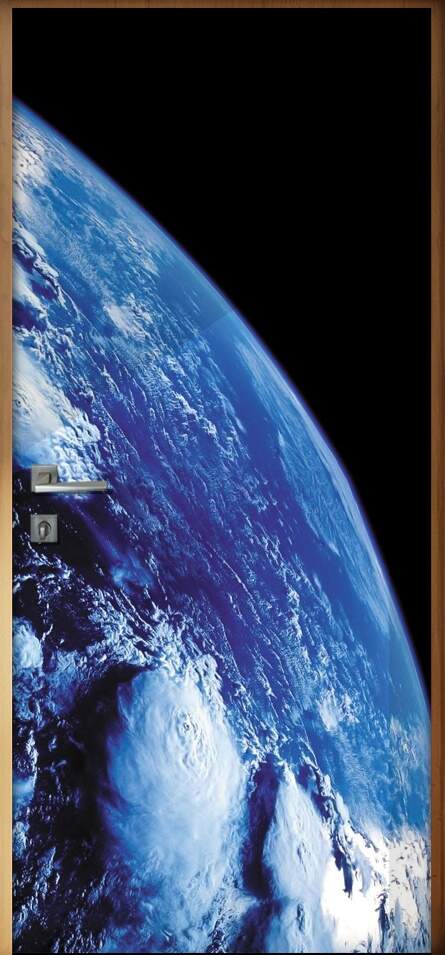 Adesivo para Porta Planeta Terra Visto do Espao