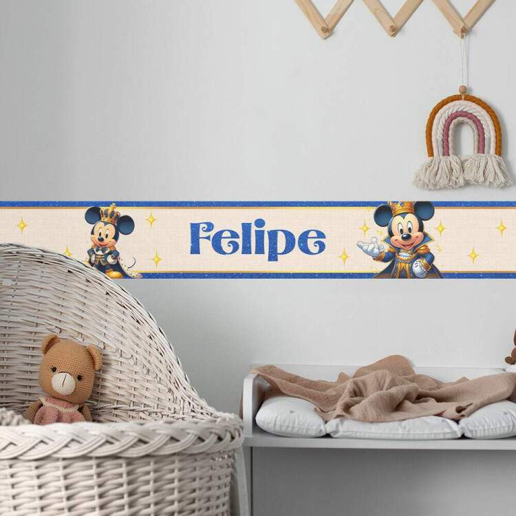 Adesivo de Parede Faixa Mickey Mouse - Personalizvel