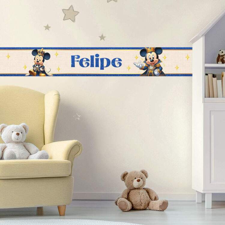 Adesivo de Parede Faixa Mickey Mouse - Personalizvel