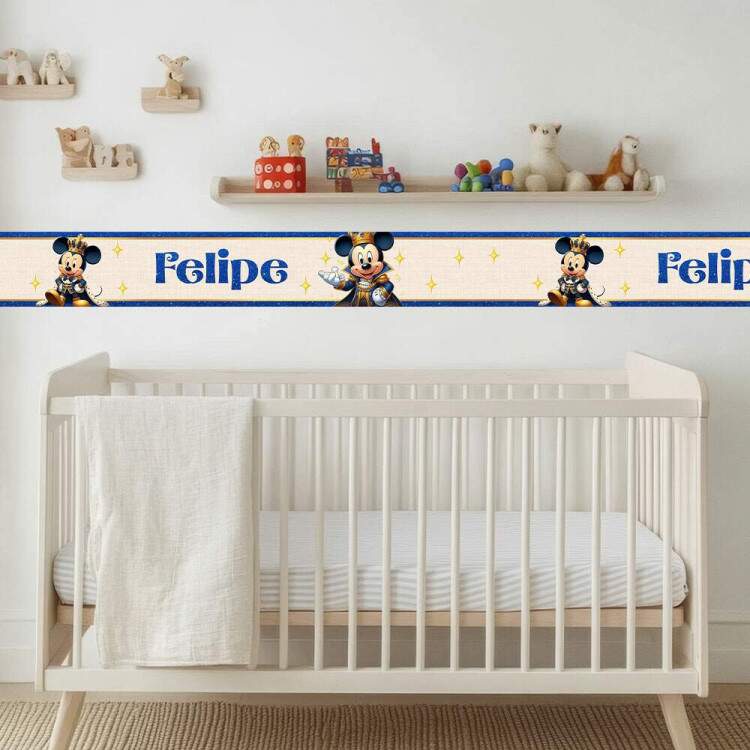 Adesivo de Parede Faixa Mickey Mouse - Personalizvel