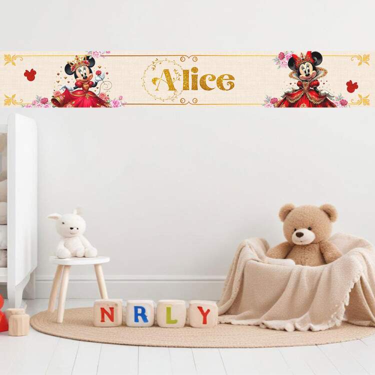 Adesivo de Parede Faixa Minnie Mouse Personalizvel