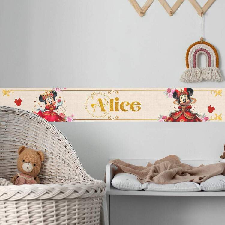 Adesivo de Parede Faixa Minnie Mouse Personalizvel