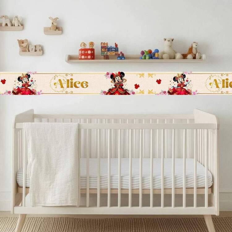 Adesivo de Parede Faixa Minnie Mouse Personalizvel
