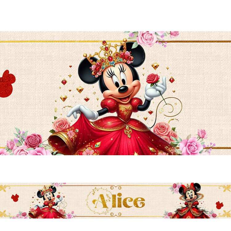 Adesivo de Parede Faixa Minnie Mouse Personalizvel