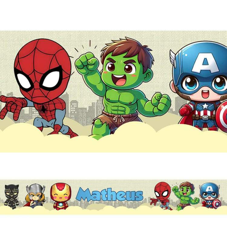 Adesivo de Parede Faixa Super-Heris Personalizado