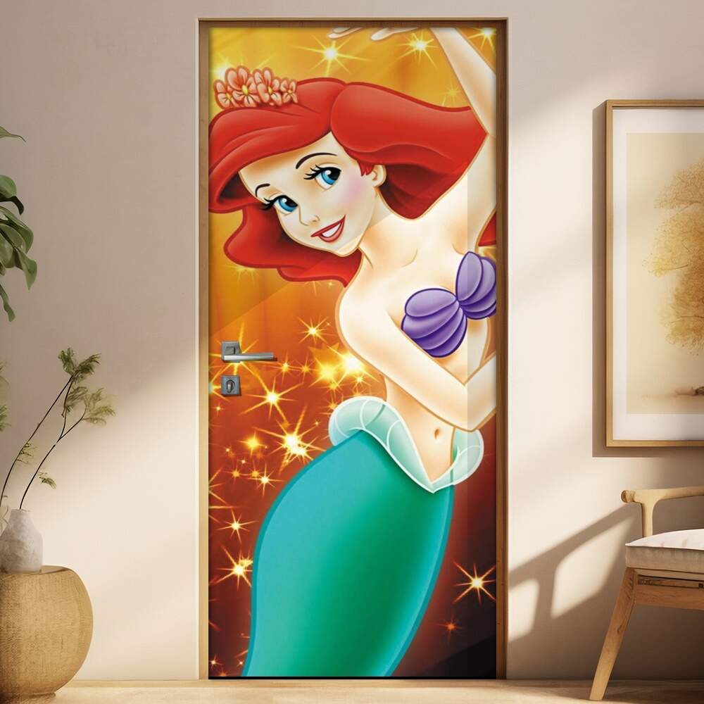 Adesivo para Porta Infantil Pequena Sereia Ariel