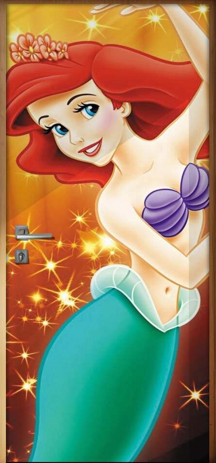 Adesivo para Porta Infantil Pequena Sereia Ariel