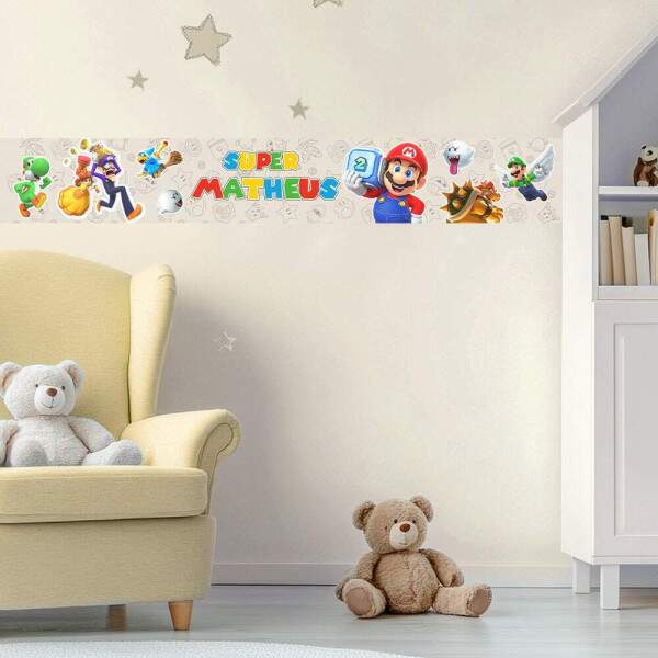 Adesivo De Parede De Faixa Super Mario