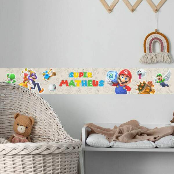 Adesivo De Parede De Faixa Super Mario