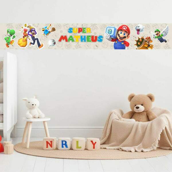 Adesivo De Parede De Faixa Super Mario
