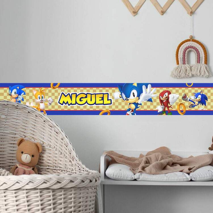 Adesivo De Parede De Faixa Sonic E Knuckles