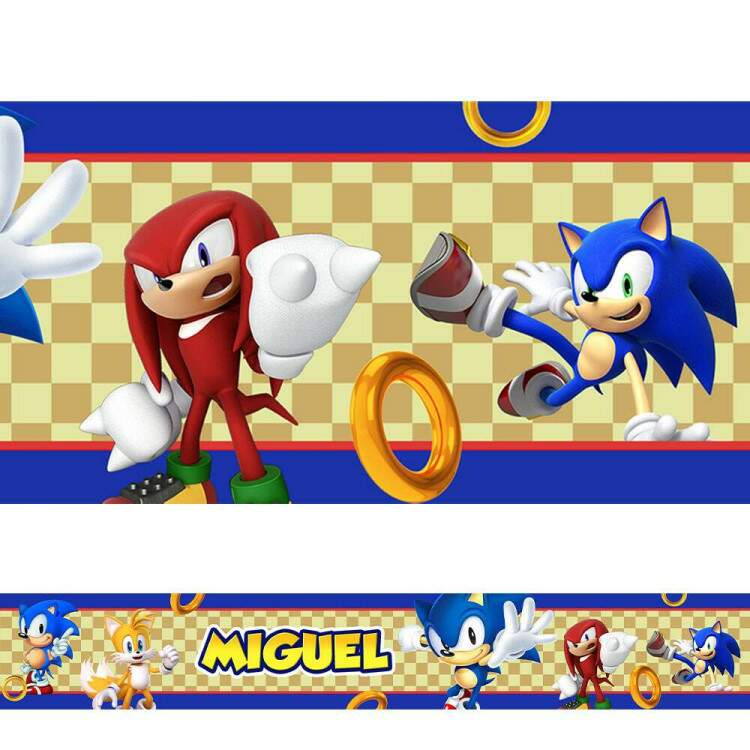 Adesivo De Parede De Faixa Sonic E Knuckles