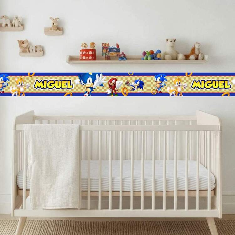Adesivo De Parede De Faixa Sonic E Knuckles