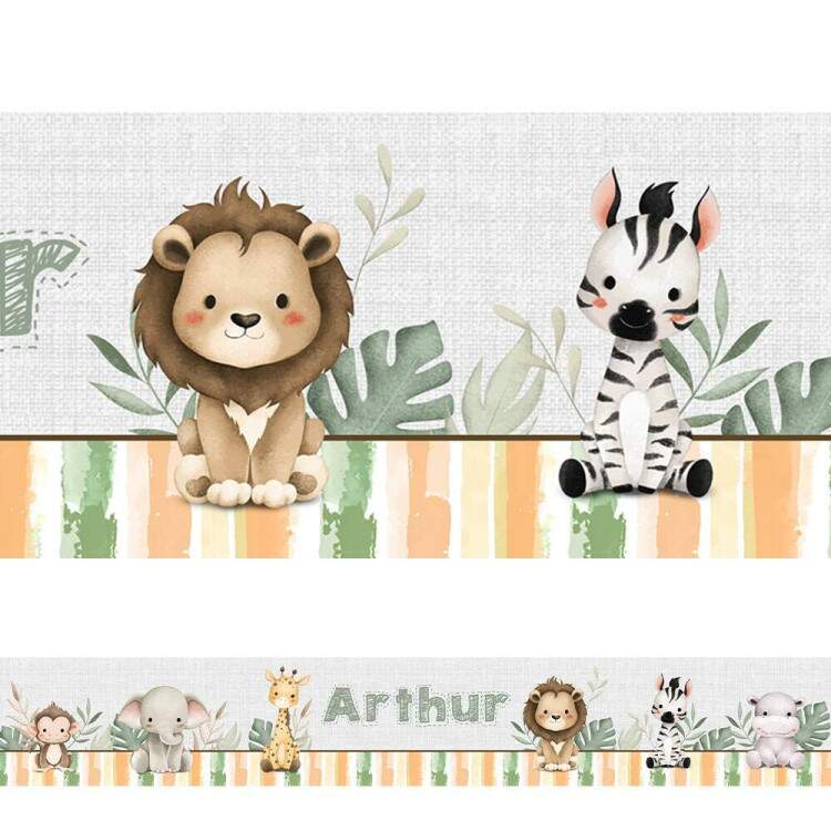 Adesivo De Parede De Faixa Animais Da Selva