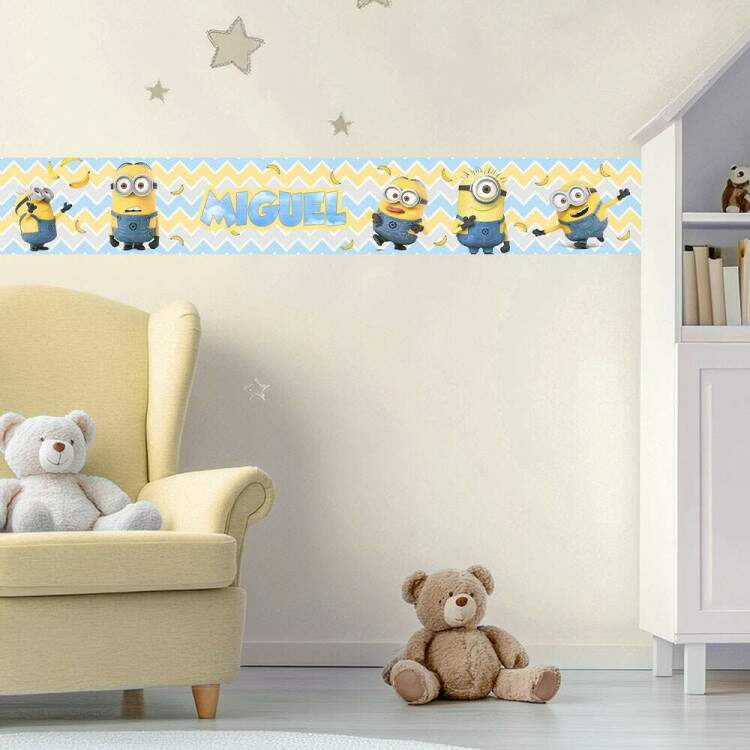 Adesivo De Parede De Faixa Minions Personalizado
