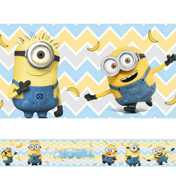 Adesivo De Parede De Faixa Minions Personalizado