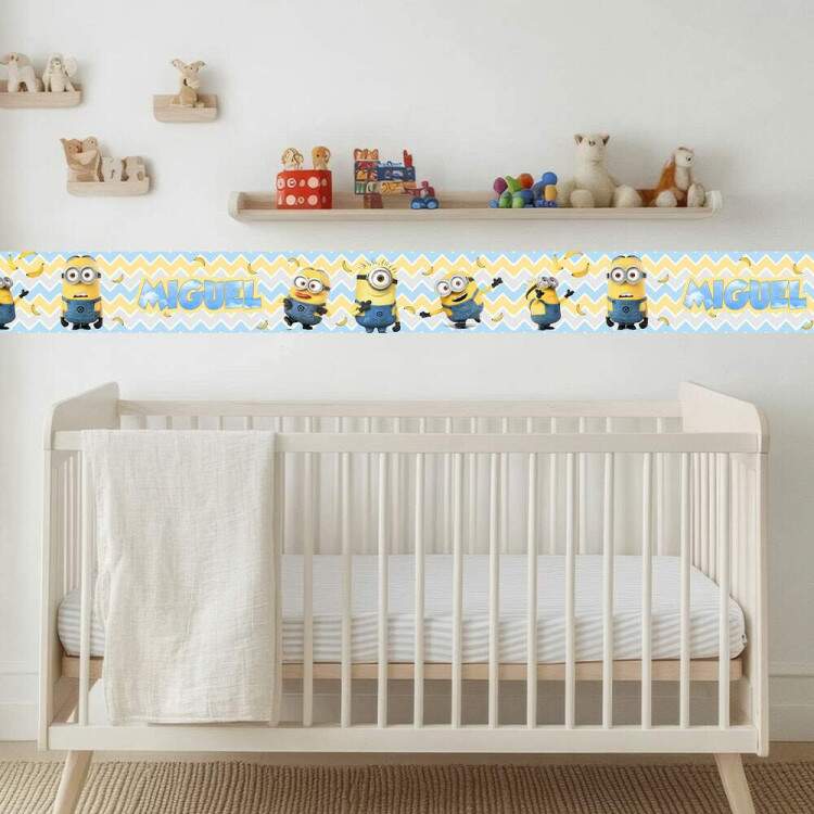 Adesivo De Parede De Faixa Minions Personalizado