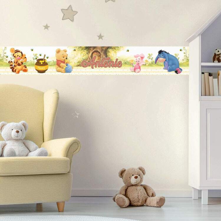 Adesivo De Parede De Faixa Ursinho Pooh Encantado