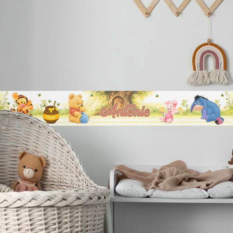 Adesivo De Parede De Faixa Ursinho Pooh Encantado