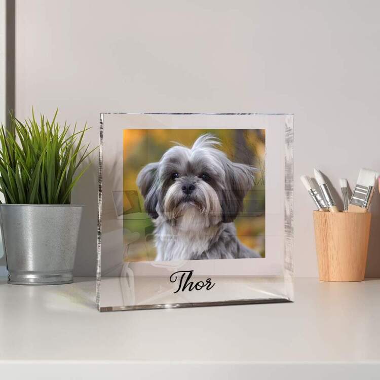 Bloco de Mesa Foto quadrado com nome ou frase