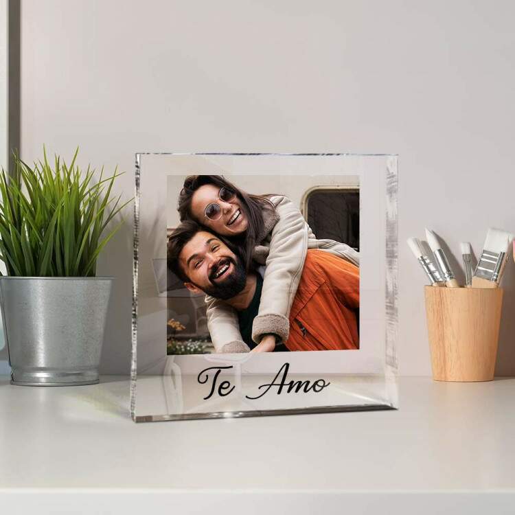 Bloco de Mesa Foto quadrado com nome ou frase