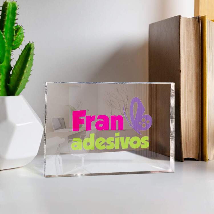 Bloco de Mesa Foto retangular com logo colorido