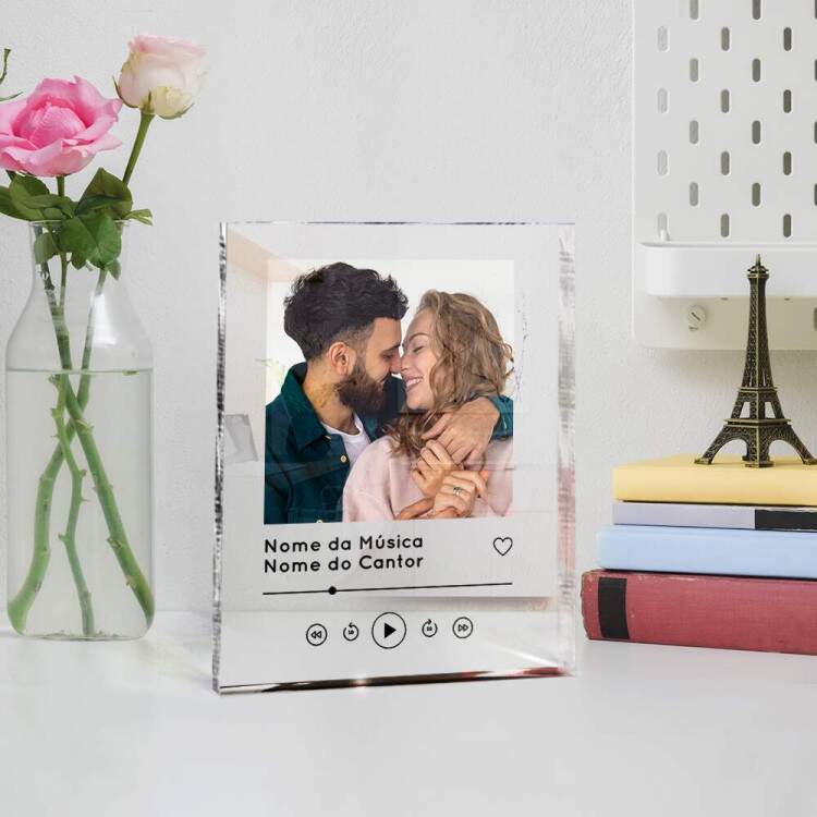 Bloco de Mesa Personalizada com Foto msica e qr code do Spotify