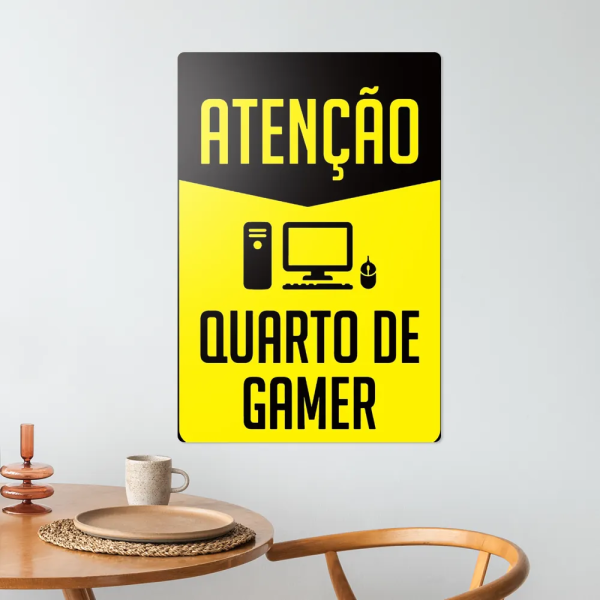 Placa Decorativa Ateno Quarto De Gamer