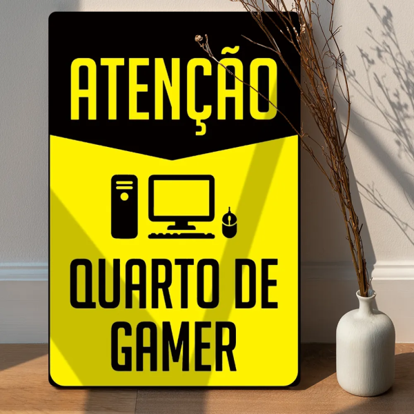 Placa Decorativa Ateno Quarto De Gamer