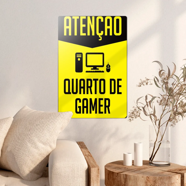 Placa Decorativa Ateno Quarto De Gamer
