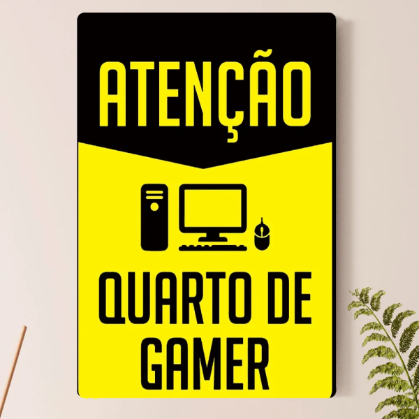 Placa Decorativa Ateno Quarto De Gamer