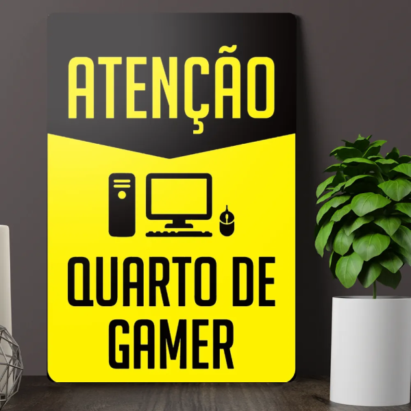 Placa Decorativa Ateno Quarto De Gamer